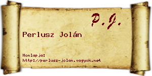 Perlusz Jolán névjegykártya