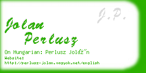 jolan perlusz business card